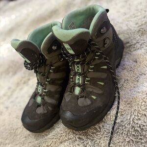 Salomon Women's Hiking Boots in Dark Gray and Light Green